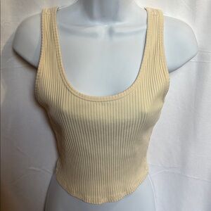 Wilfred Ribbed Scoop Tank Top - Beige